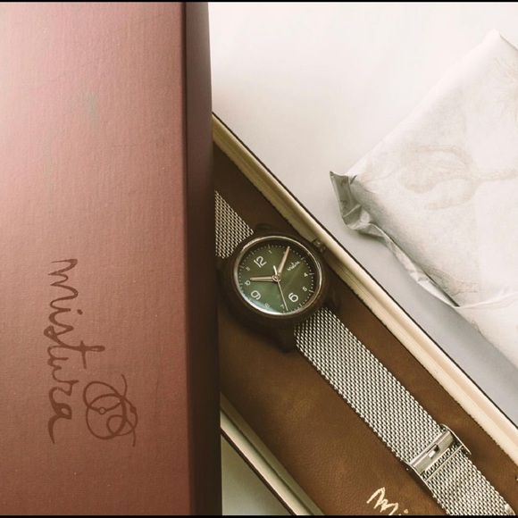WoodenWatch Marco Design,SteelMesh Watchband,Green main image 4
